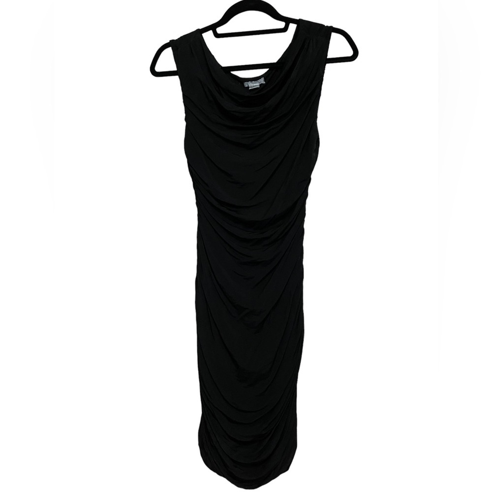 H&M Black Ruched Cowl’s Neck Sexy Party Dress Size 8